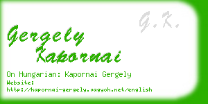 gergely kapornai business card